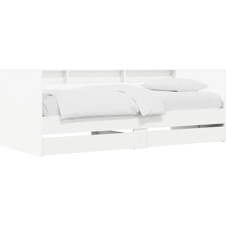 vidaXL Tagesbett mit Schubladen mit Regal Weiß Holzwerkstoff 3429637 – Bild 2