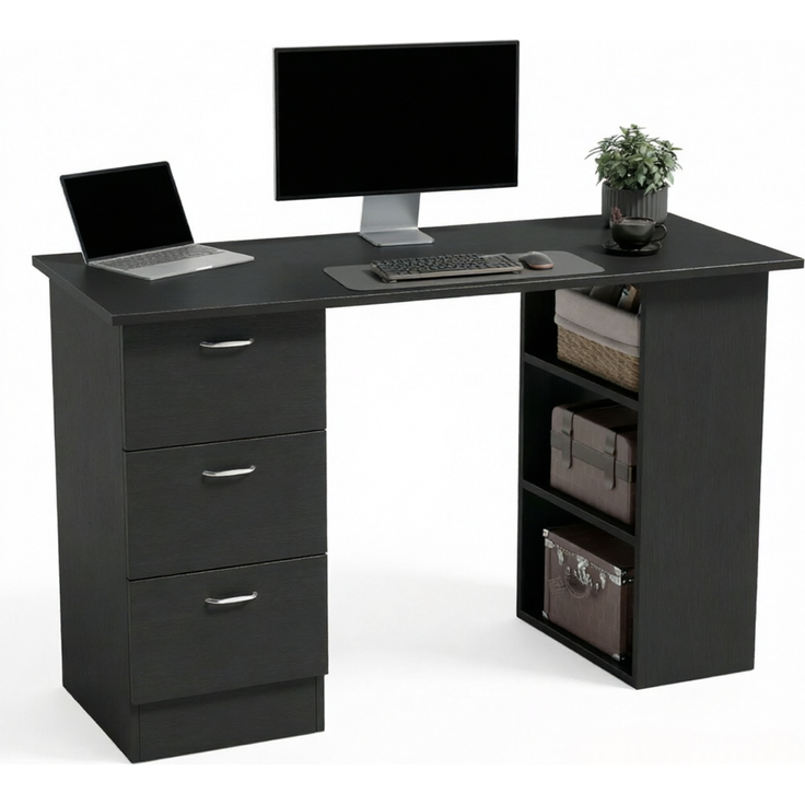 Computer Schreibtisch,Funktionales Büro Schreibtisch,Schlafzimmertisch,Spieltisch(nur mit Spieltisch)--Schwarz--120x49x72cm--YOUDENOVA – Bild 3