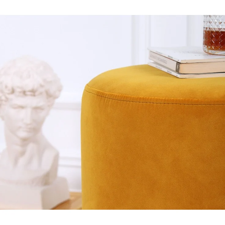 Hanah Home 'Memfis - Mustard' Pouffe, Senf, 40 x 45 x 40 cm – Bild 4