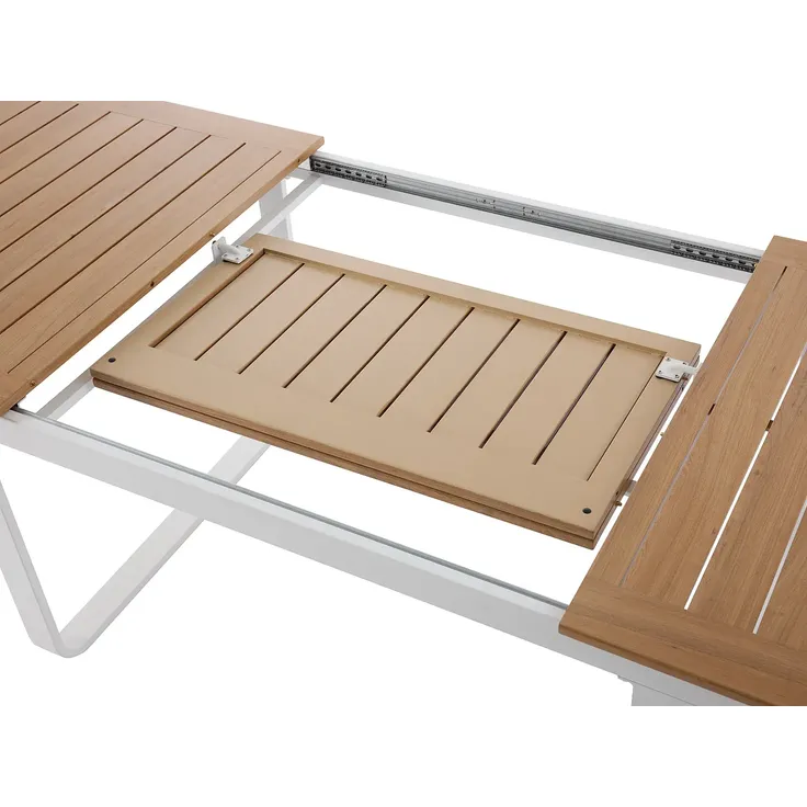 Vente-unique - SERUNO Gartenessgruppe Metall BeigeWeiß - B 65 cm100 cm x H 86,5 cm75 cm x L 52 cm155 cm245,5 cm – Bild 6