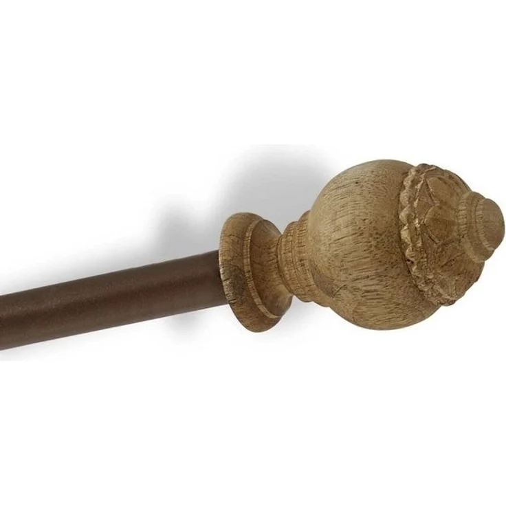 Mirabeau Gardinenstange Gardinenstange Trangé antikbraun, Ø 50 mm, Eisen, Knauf: Mangoholz (mangifera indica), Mangoholz (mangifera indica) – Bild 4