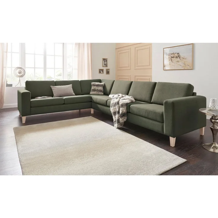 ATLANTIC home collection Ecksofa Terra L-Form, mit Wellenunterfederung, langer Schenkel links oder rechts montierbar