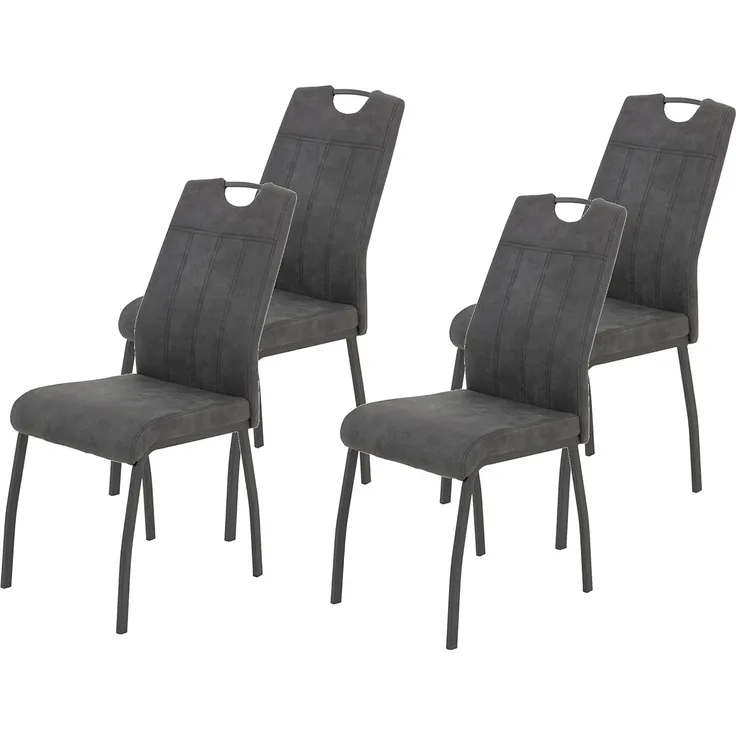 4er Set Vierfußstuhl Elif II - Vintage Anthrazit