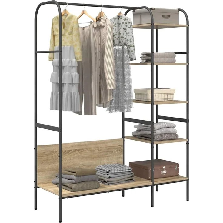 vidaXL Kleiderständer Braun Eichen-Optik 120 x 44 x 160 cm 868446 – Bild 3