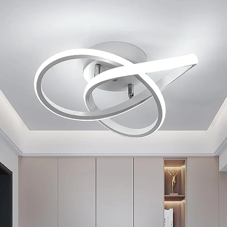 Comely LED Deckenleuchte Modern Design Schlafzimmerlampe Decke, Weiß, 30W 3300LM, für Schlafzimmer, Küche, Balkon, Korridor, Büro, Flur – Bild 9