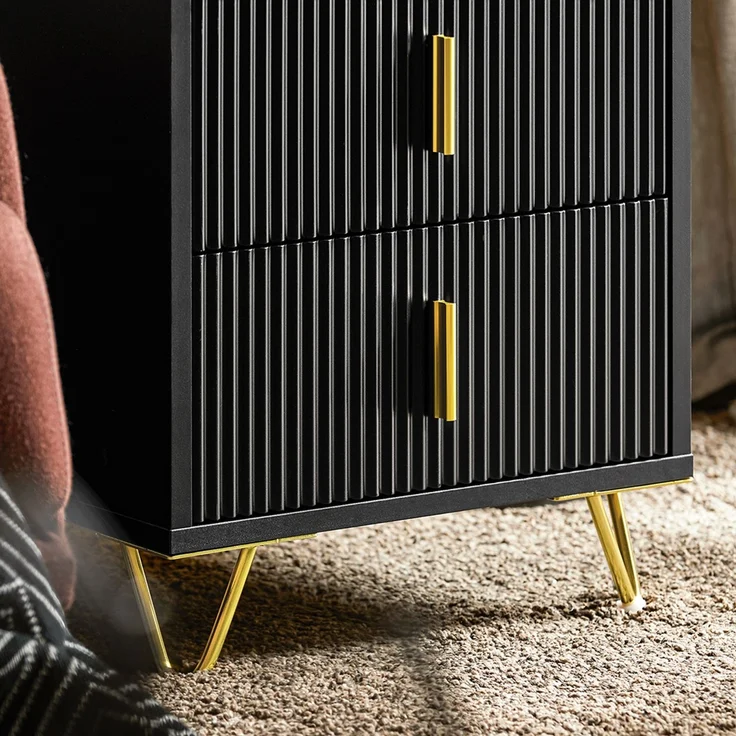 SoBuy FBT115-SCH Nachttisch, MDF, Melamin, Schwarz, 40 x 63 x 36 cm – Bild 8