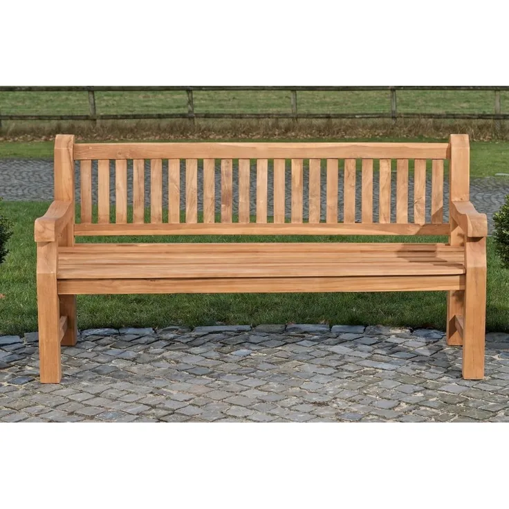 TPFGarden Gartenbank Jacky, Teakholz Sitzbank Garten Bank massiv Sprossen-Design Breite 200cm