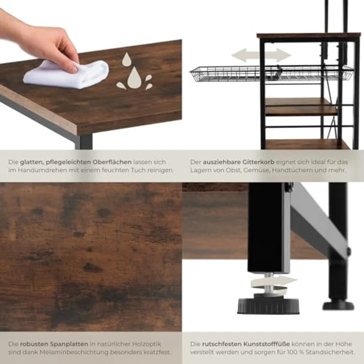 tectake Küchenregal Crawley, Einzelstück, Industrial Style – Bild 7