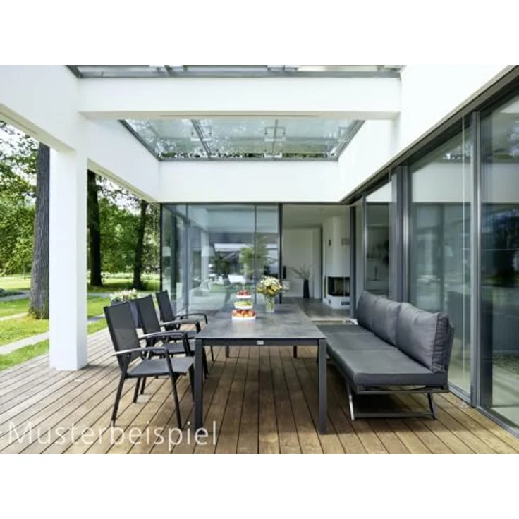SIEGER Auckland Lounge/Liege, Gartenmöbel aus Aluminium mit verstellbarer Rückenlehne, Eisengrau/Grau – Bild 4
