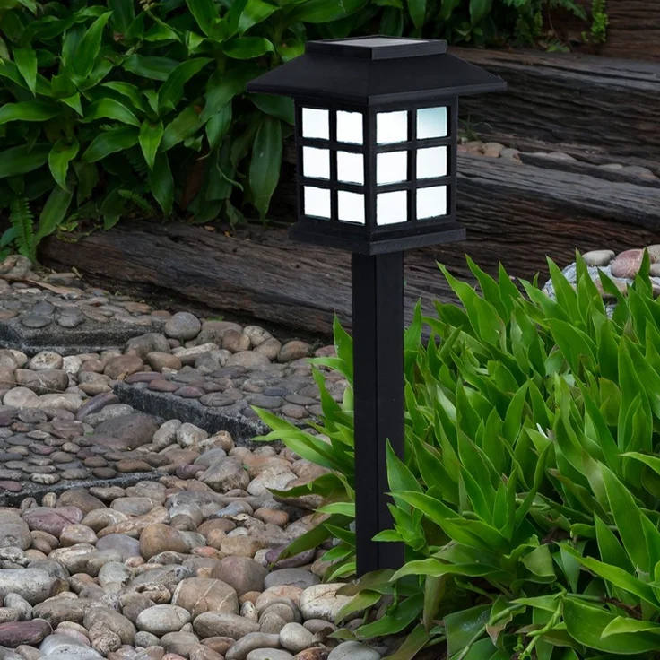 LED Solarleuchte, schwarz, Laterne, Höhe 38 cm – Bild 4
