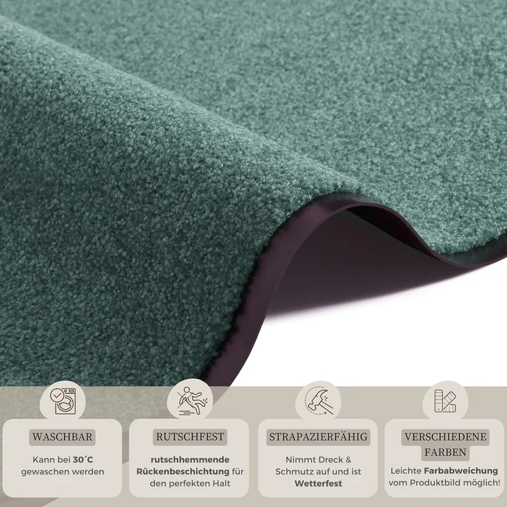 Waschbare Fußmatte Wash & Clean - olivgrün - 90x150x0,7cm – Bild 3