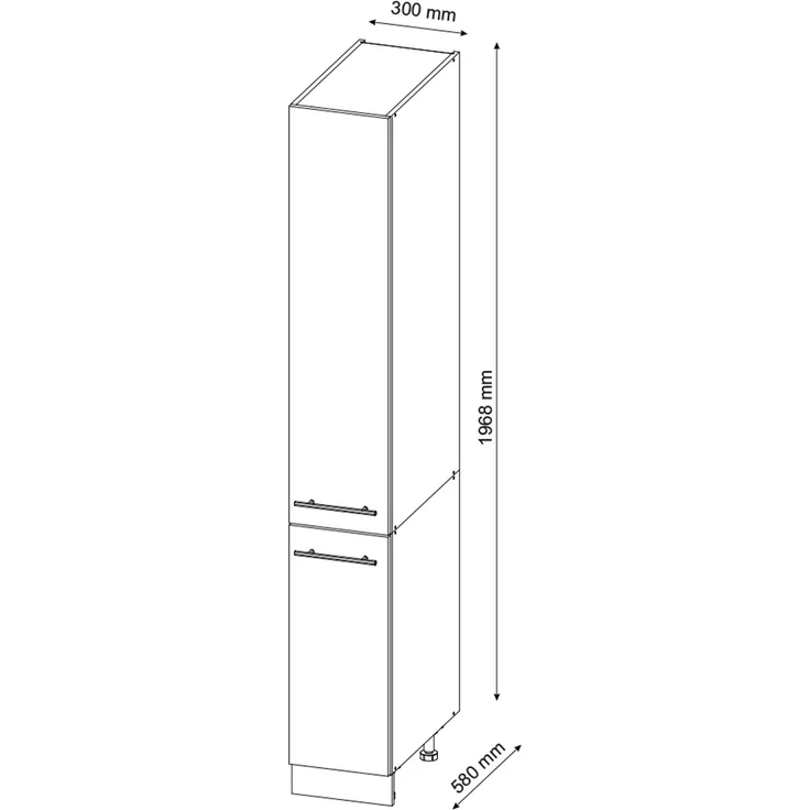 Badschrank Fame-Line Bordeaux Hochglanz 30 x 206.8 cm Vicco – Bild 3