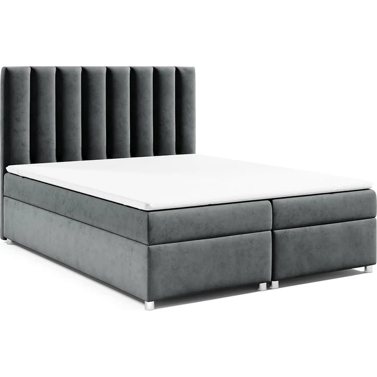 Best for Home Boxspringbett mit Bettkasten Trinity K-10 Bonellfederkern inkl. 7 cm Topper (Bonell-Matratze, gepolstertes Kopfteil, Doppelbett versch. Größen, 140x200 160x200 180x200 200x200 cm), Handwerksqualität, TOP Preis-Leistungs-Verhältnis – Bild 1