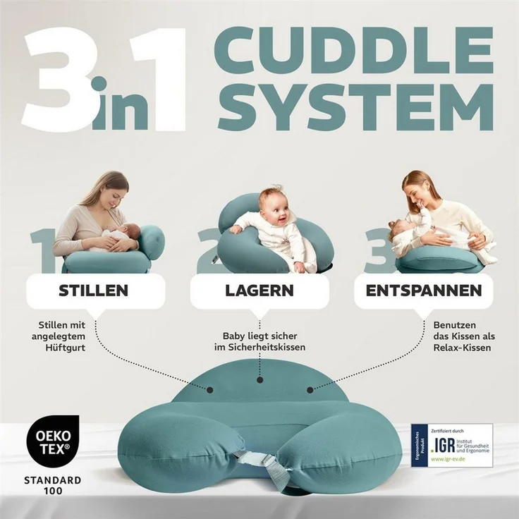 SEI Design Stillkissen Stillkissen mit verstellbarem Hüftgurt, entlastet Schultern und Nacken, mit Sicherheitsgurt, zusätzliches Kissen als Barriere – Bild 2