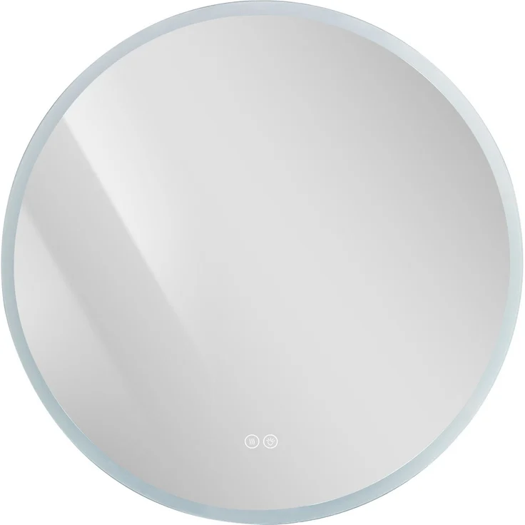 Badspiegel aus Sicherheitsglas, LED dimmbar & Antibeschlag, Ø 70 cm, Silber – Bild 4