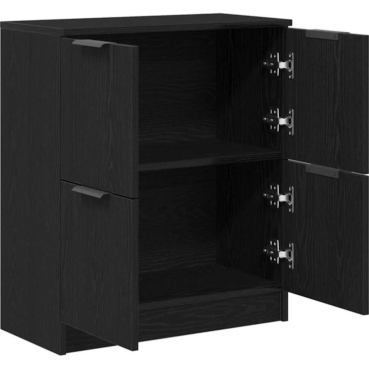 vidaXL Sideboard Schwarz Eichen-Optik 60 x 30 x 70 cm Holzwerkstoff 862739 – Bild 4