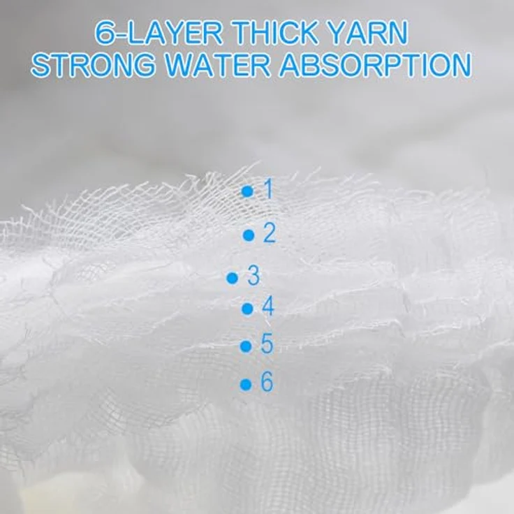 EXTSUD Baby Waschlappen, 10er Musselin Spucktücher Baby 25x25cm Mulltücher Baumwolle Moltontücher Handtücher Weiche Gesichtstücher Neugeborene Baby Wipes(Weiß) – Bild 2