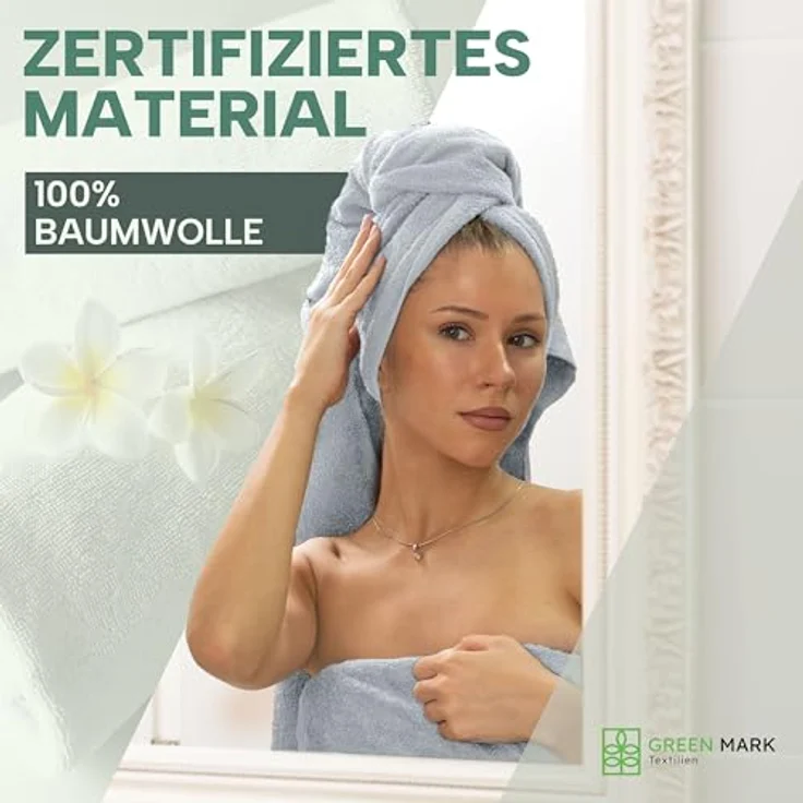 NatureMark Handtücher - Set mit 8 Stück – 100% Baumwolle, Weich & Saugfähig, Premium Qualität für Badezimmer, Spa und Fitness, 50 × 100 cm, Frühlingsblau – Bild 4