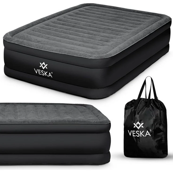 VESKA Luftbett Aufblasbare Matratze Selbstaufblasend Gästebett, (mit eingebauter elektrischer Pumpe), für Camping und Heimgebrauch mit Tasche – Bild 4