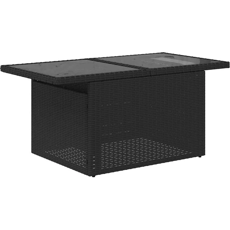 vidaXL 5-tlg. Garten-Sofagarnitur mit Kissen Schwarz Poly Rattan 3326147 – Bild 5
