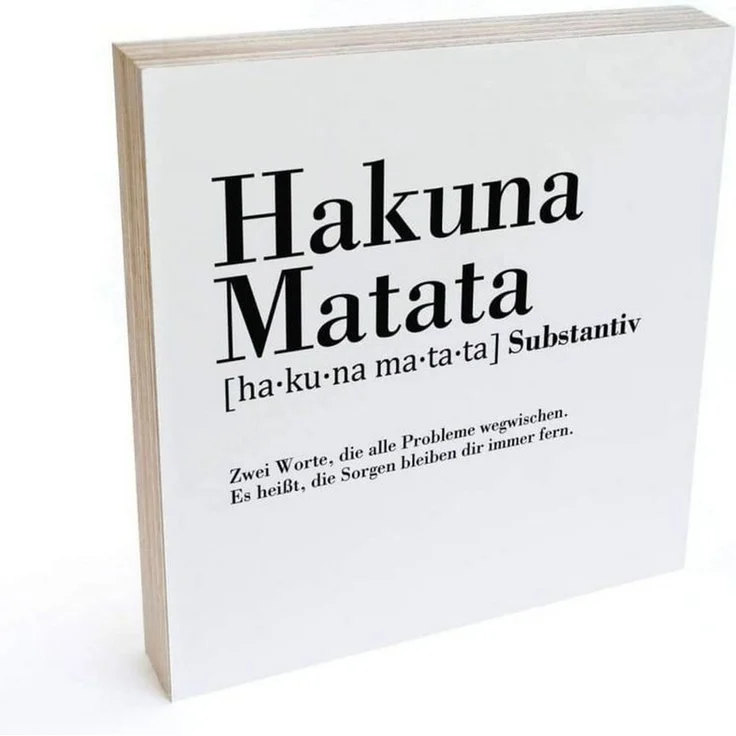 K&L Wall Art Holzbild Tischdeko Hakuna Matata Schriftzug Buchstaben Deko Küche, Fensterbank Schild modern, Wohnzimmer Holzschilder zum Aufstellen, Boho Deko aus Holz – Bild 1