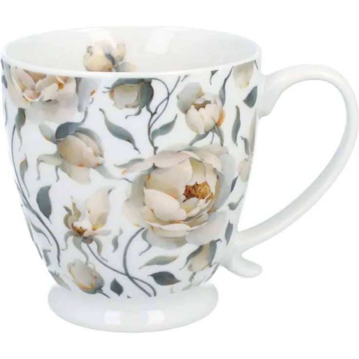 DUO Becher mit Fuß ENGLISH ROSES WHITE, 510 ml, New Bone China Porzellan