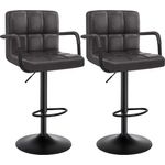 Barhocker 2er Set Barstuhl drehbar Stahl anthrazit