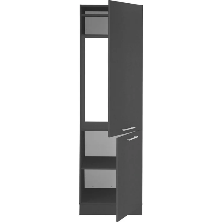 Laundreezy Mehrzweckschrank Laundreezy, Kühlumbauschrank BxHxT 60x200x68 cm (1-St) Breite 60cm, Tür L/R montierbar, Softclose-Funktion – Bild 3