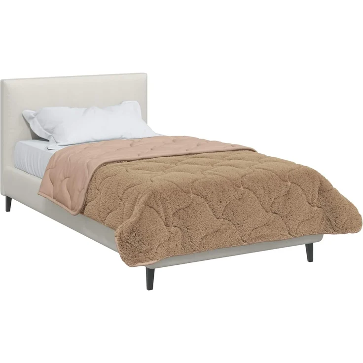 vidaXL Winterbettdecke Taupe 135 x 200 cm Mikrofaser und Teddy-Fleece 42026349 – Bild 3