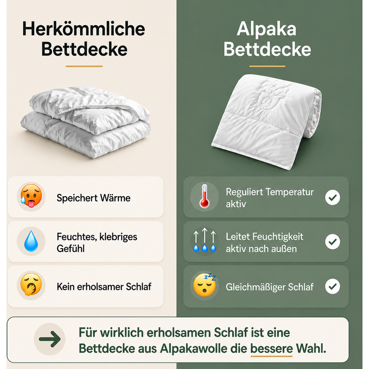 Alpaka Bettdecke Sommer 220x240 cm – 100% Alpakawolle, 1.400 g, Made in Germany – Bild 3