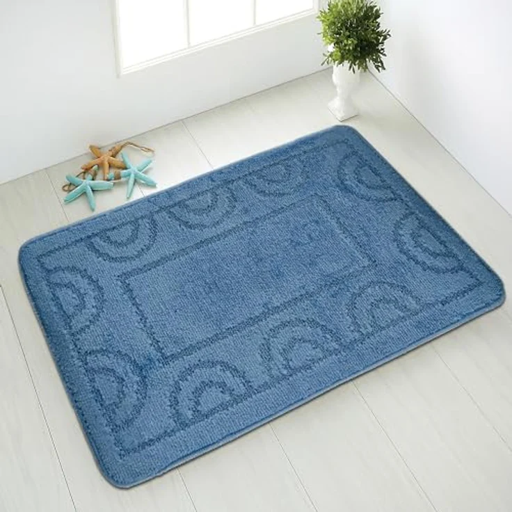 Comart, Teppich Nicole, für Badezimmer, synthetischer Stoff, rutschfeste Unterseite, Hellblau, 67x100 cm – Bild 2