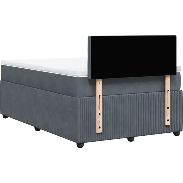 vidaXL Boxspringbett mit Matratze Dunkelgrau 120x200 cm Samt 3287723 – Bild 10