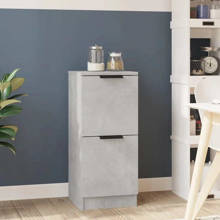 Sideboard, Kommode Betongrau 30x30x70 cm Holzwerkstoff j1167p – Bild 2