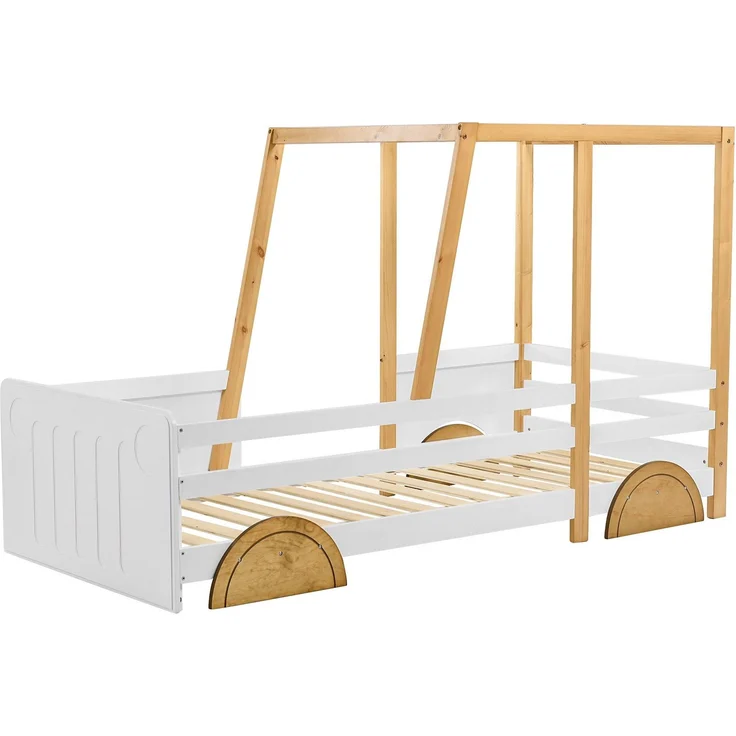 Kinderbett mit Lattenrost, 90x200 cm, Kinderbett mit Rausfallschutz, Kiefer – Bild 8
