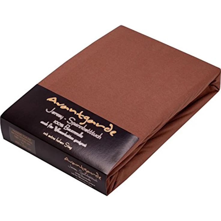 AVANTGARDE Premium Spannbetttuch - 140x200 cm -160x220 cm - 40cm Steg - auch für Boxspringbett & Wasserbett - Spannbettlaken sehr Gute ca. 170g/m² - Bettlaken 100% Jersey Baumwolle, ÖKO-TEX (11 Braun) – Bild 3