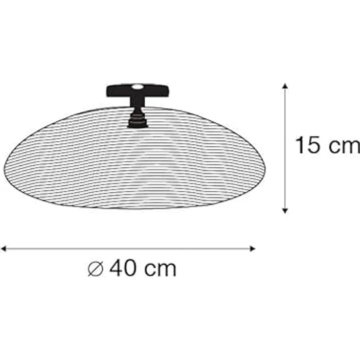 Qazqa Glan Orientalisch Deckenleuchte - Gold, Rund, 40cm, dimmbar, E27 Fassungsgröße, geeignet für Flur, Schlafzimmer und Wohnzimmer – Bild 4