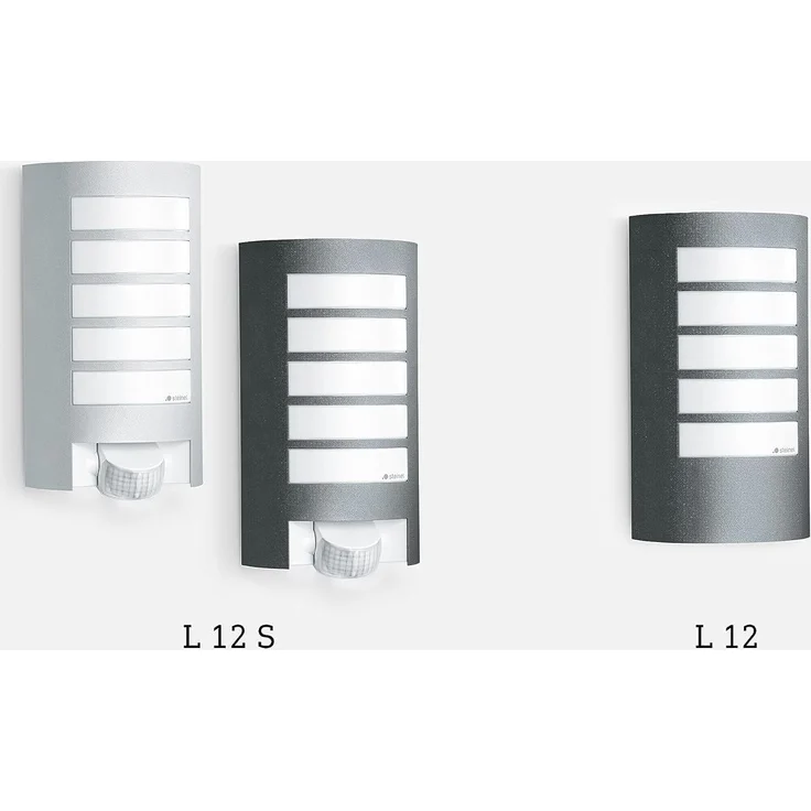 Steinel Außenwandleuchte L 12 S silber, 180°-Bewegungsmelder, E27-Fassung, max. 60 W, Aluminiumblende, IP44 – Bild 7