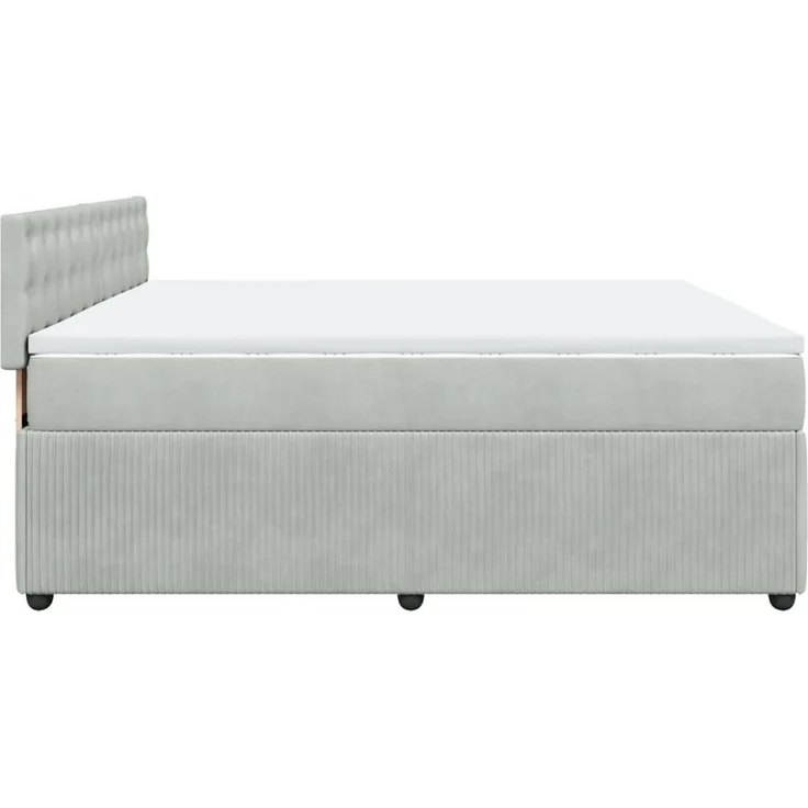vidaXL Boxspringbett mit Matratze Hellgrau 180x200 cm Samt 3290118 – Bild 7