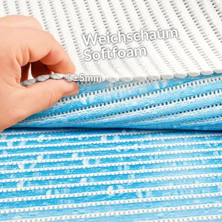 ANRO Schaum-Badematte Antirutschmatte Weichschaummatte Badezimmer Premium, Höhe 5 mm, wasserdurchlässig, pflegeleicht, Rillen, rutschhemmend, Drainage Effekt, strapazierfähig, schnell trocknend, Praktisch, Weich, Rutschhemmend, mit Drainagelöchern, fuß... – Bild 3