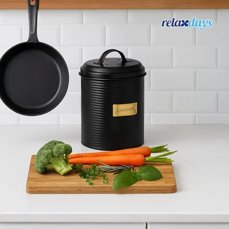 Relaxdays Komposteimer mit Geruchsfilter 2,5 Liter – Bild 3