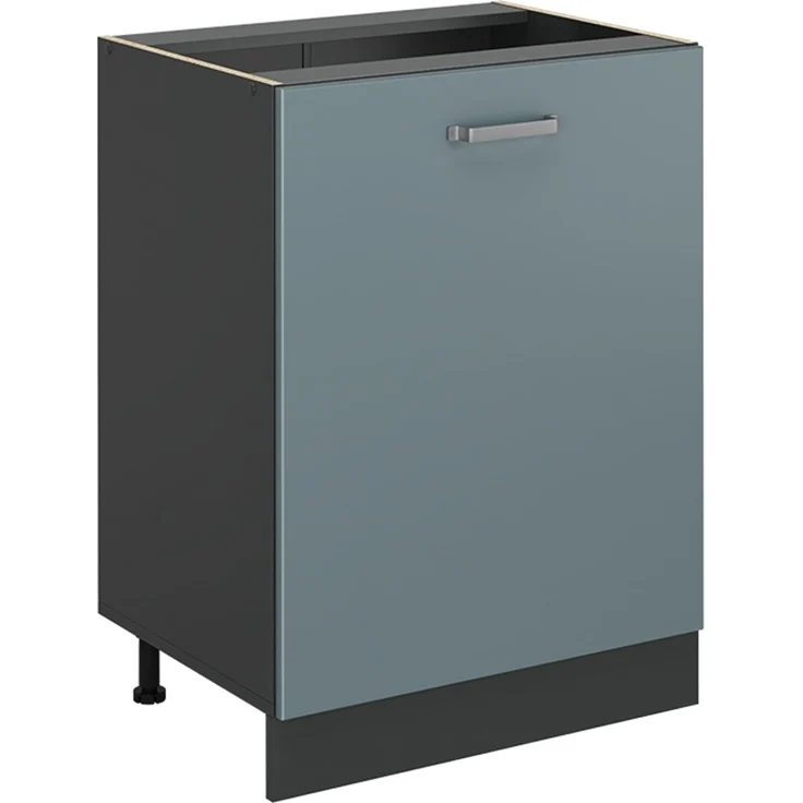 Küchenunterschrank R-Line Blau-Grau/Anthrazit 60 cm mit 1 Tür ohne Arbeitsplatte Vicco – Bild 1