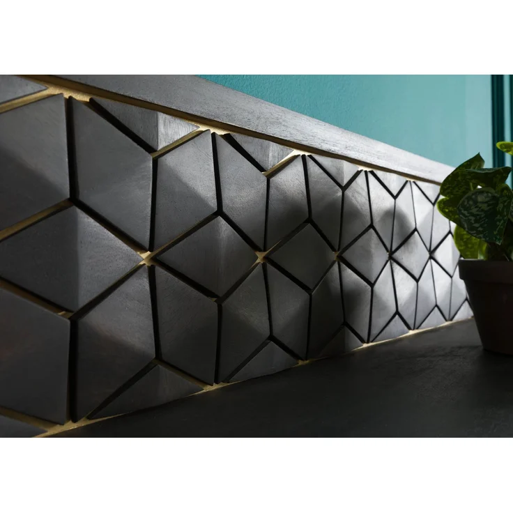 Wandregal Mango 159x22x29 grau geölt DIAMOND #125 – Bild 5