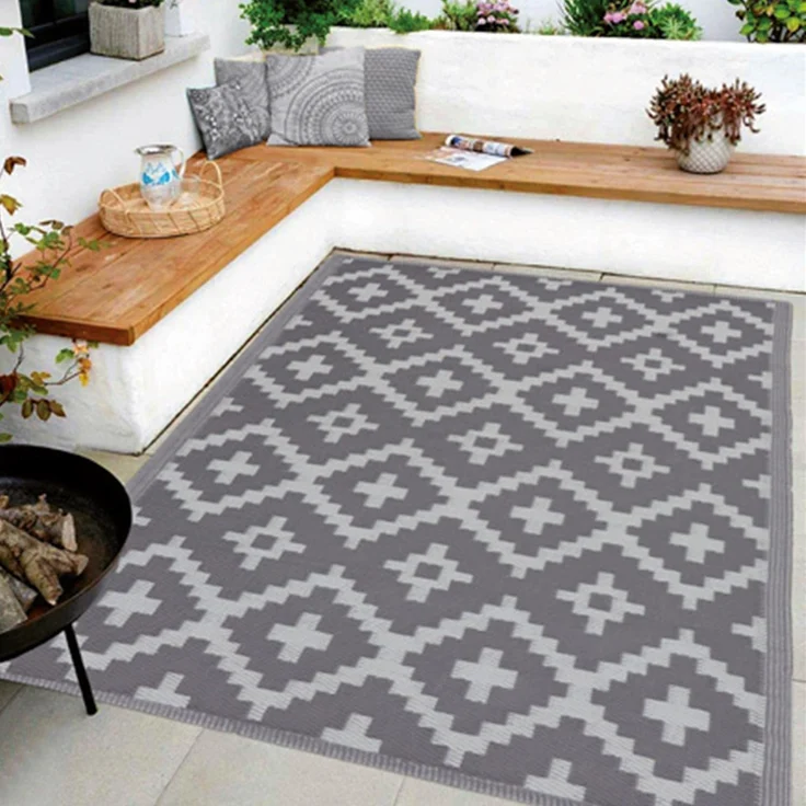 Bestlivings Outdoor Teppich Wetterfest und UV-Beständig ( 80x250cm / Ethno ) Teppich aus Kunststoff für Garten, Balkon, Terrasse - Outdoorteppich – Bild 1