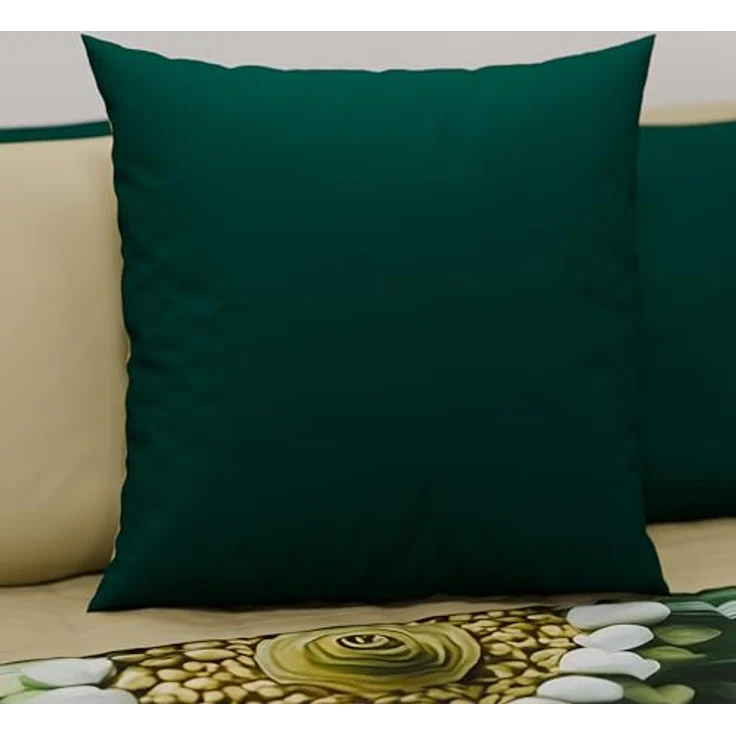 PETTI Artigiani Italiani - 1 Paar Kissenbezüge 60x60 cm aus Mikrofaser, Dekokissen für Schlafzimmer, Sofa, Set mit 2 Kissenbezügen, doppelseitiger Kissenbezug Taupe Grün – Bild 2