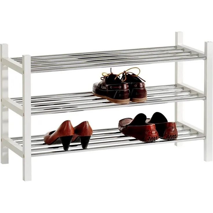 IDIMEX Schuhregal RESA, Schuhregal Schuhablage Schuhständer Schuhschrank Holz 3 Böden in weiss