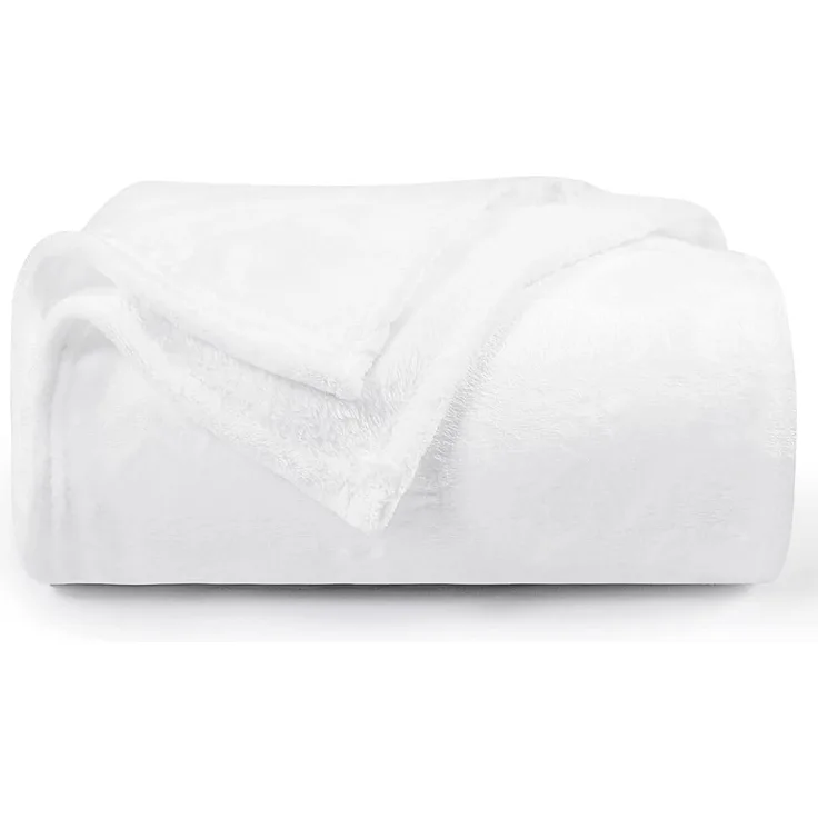 Kuscheldecke Fleecedecke Wohndecke Kinder Sofa 130 x 150 cm Weiß