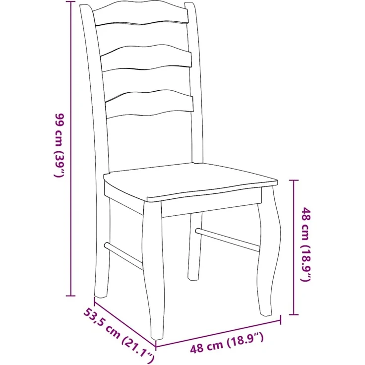 vidaXL Esszimmerstühle 2 Stk. Weiß Massivholz Gummibaum 4102496 – Bild 10