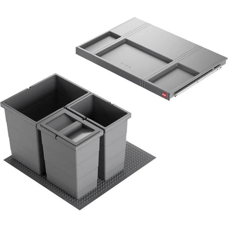 HAILO Abfallsorter 3301631 ALLEGRO 295 18/8/8/D dunkelgrau mit 34 Liter Abfallvolumen für 60 cm Schrankbreite – Bild 4