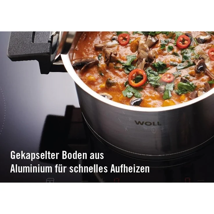 WOLL Wok Concept 33×14×54 cm – Edelstahl mit ILAG Ultimate Antihaftbeschichtung, 5 mm Kapselboden, Glasdeckel, induktionsgeeignet, ofenfest bis 200 °C & spülmaschinenfest – Bild 4
