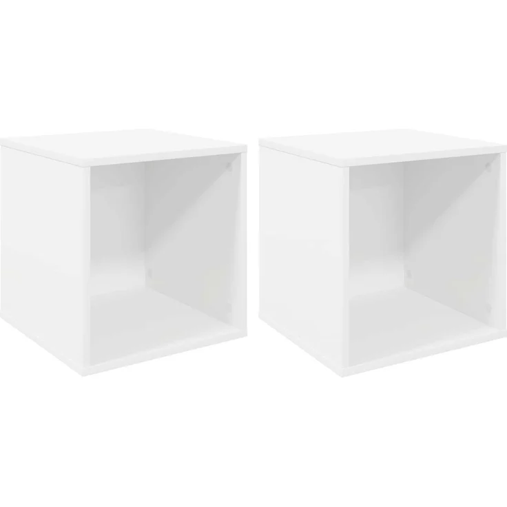 vidaXL Vinyl Album Box 2 stk. Weiß 37 x 36,5 x 38 cm Holzwerkstoff 8012843 – Bild 2